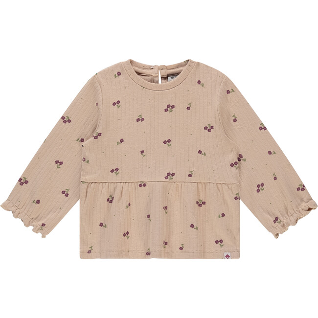 Tiered Floral Top, Nude