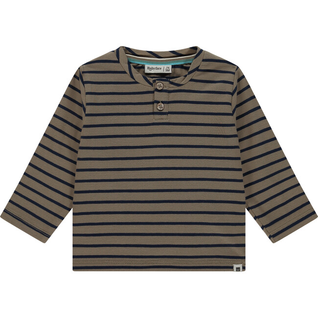Striped Henley Shirt, Desert