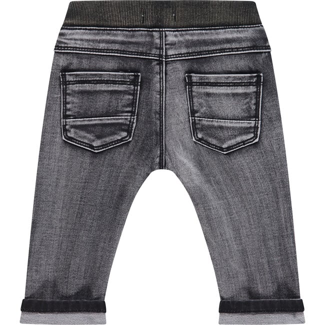 Washed Charcoal Jogger Denim, Dark Grey Denim