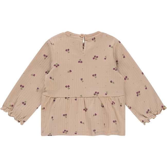 Tiered Floral Top, Nude