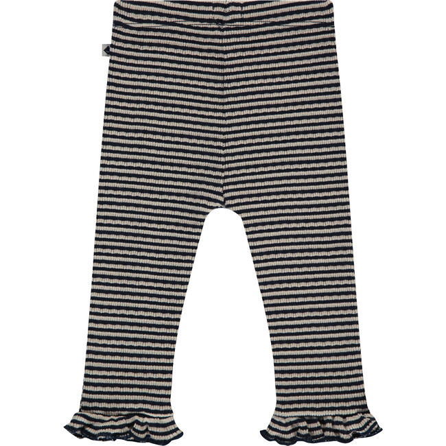 Striped Ruffle Legging, Indigo