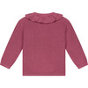 Ruffle Collar Cardigan, Burgundy - Cardigans - 2 - thumbnail