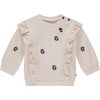 Ruffle Accent Leopard Sweatshirt, Cloud - Sweatshirts - 1 - thumbnail