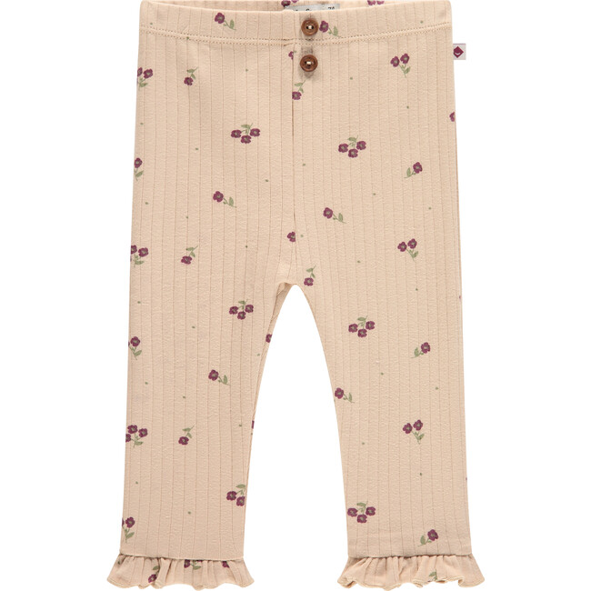 Ribbed Floral Legging, Nude