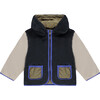 Reversible Colorblock Soft Fleece Jacket, Army - Jackets - 1 - thumbnail