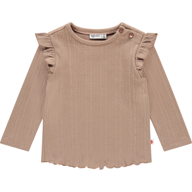 Pointelle Long Sleeve, Sepia