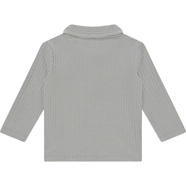 Ribbed Polo Long Sleeve, Steel