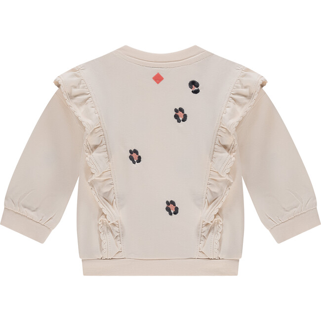 Ruffle Accent Leopard Sweatshirt, Cloud