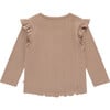 Pointelle Long Sleeve, Sepia - T-Shirts - 2 - thumbnail