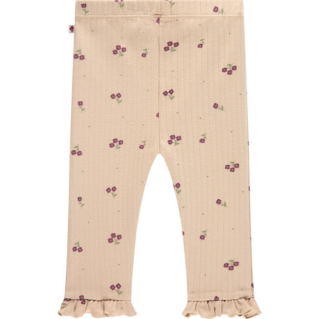 Ribbed Floral Legging, Nude