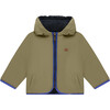 Reversible Colorblock Soft Fleece Jacket, Army - Jackets - 3 - thumbnail