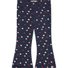 Multi-Color Heart Flare Legging, Indigo - Leggings - 1 - thumbnail