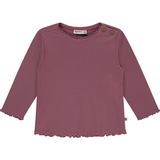 Lettuce Edge Top, Burgundy