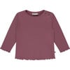 Lettuce Edge Top, Burgundy - T-Shirts - 1 - thumbnail