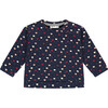 Multi-Color Heart Sweatshirt, Indigo - T-Shirts - 1 - thumbnail