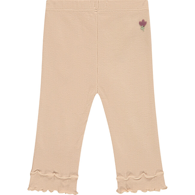 Lettuce Hem Legging, Nude