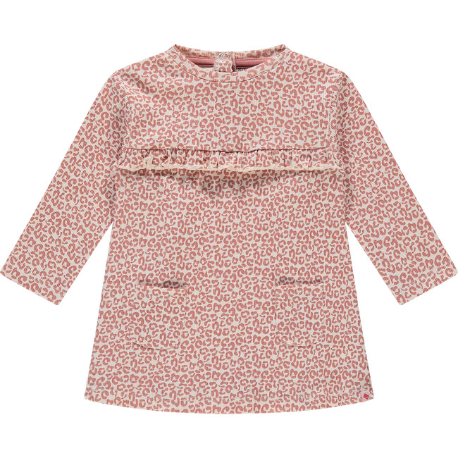 Leopard Print Long Sleeve Dress, Cloud