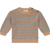 Knit Striped Sweater, Cookie - Sweaters - 1 - thumbnail