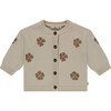Knit Floral Cardigan, Snow - Cardigans - 1 - thumbnail