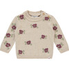 Floral Pullover Sweater, Nude - Sweaters - 1 - thumbnail