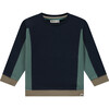 Colorblock Sweatshirt, Dark Blue - Sweatshirts - 1 - thumbnail
