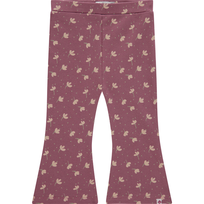 Floral Print Flare Legging, Burgundy
