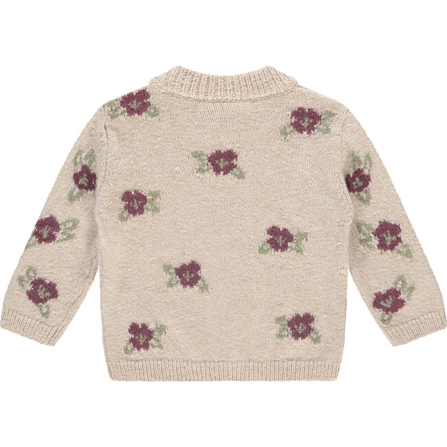 Floral Pullover Sweater, Nude