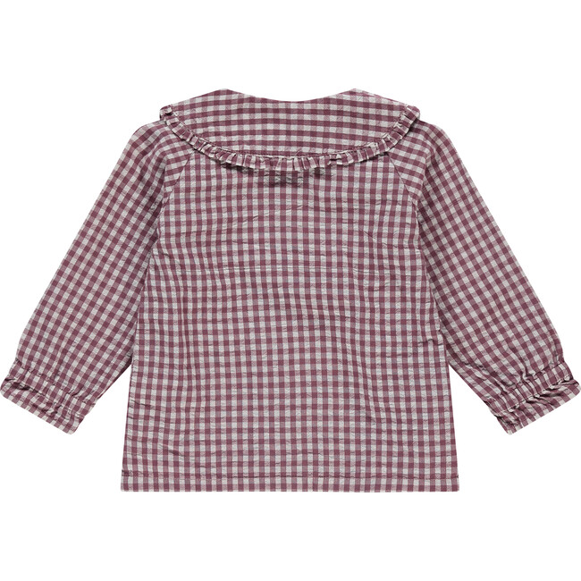 Gingham Collar Blouse, Burgundy