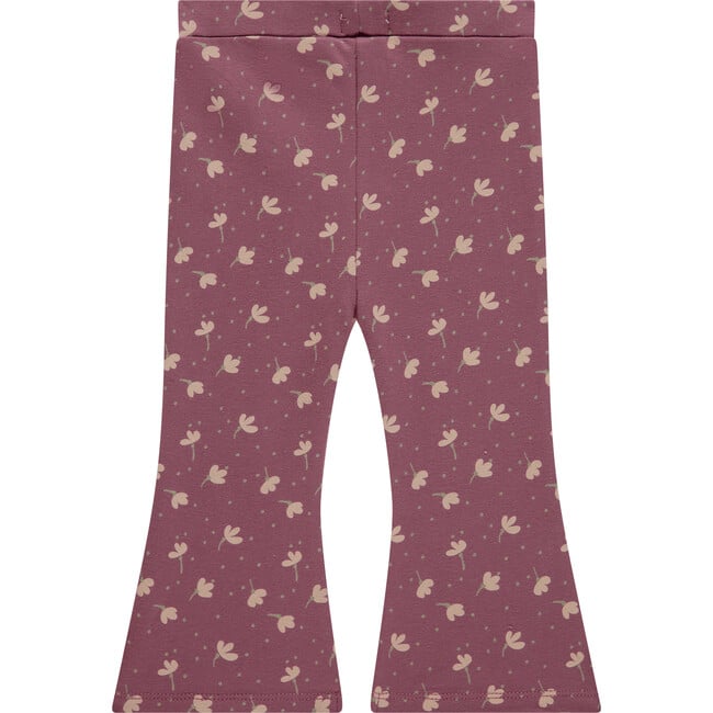 Floral Print Flare Legging, Burgundy