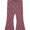 Floral Print Flare Legging, Burgundy - Leggings - 2 - thumbnail
