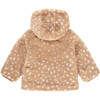 Deer Print Faux Fur Jacket, Nude - Jackets - 2 - thumbnail
