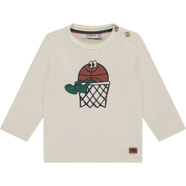 Basketball Graphic Long Sleeve, Creme