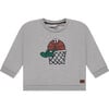 Basketball Graphic Sweatshirt, Grey Melange - Sweatshirts - 1 - thumbnail