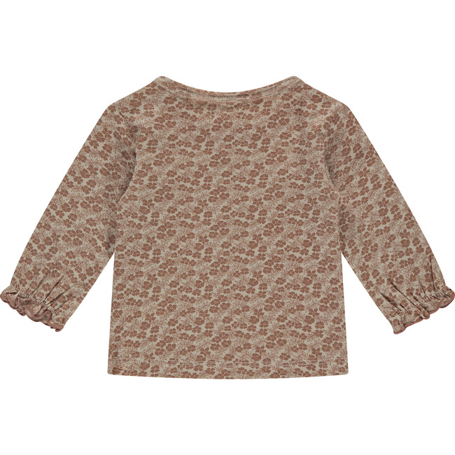 Allover Floral Long Sleeve Top, Cookie