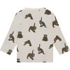 Allover Yoga Sloth Long Sleeve, Off White - T-Shirts - 2 - thumbnail