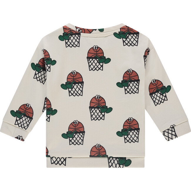 Allover Basketball Crewneck, Creme
