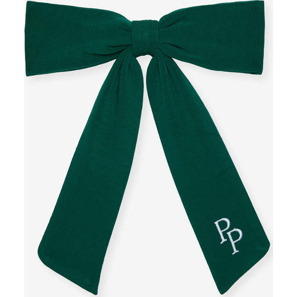 Varsity Green French Terry Luxe Bow Hair Clip Green