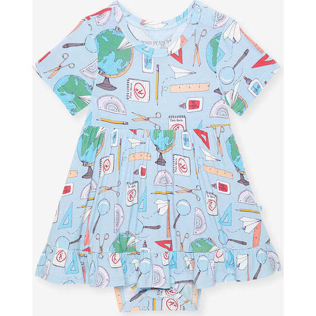 Steve Ruffled Twirl Bodysuit Dress Blue