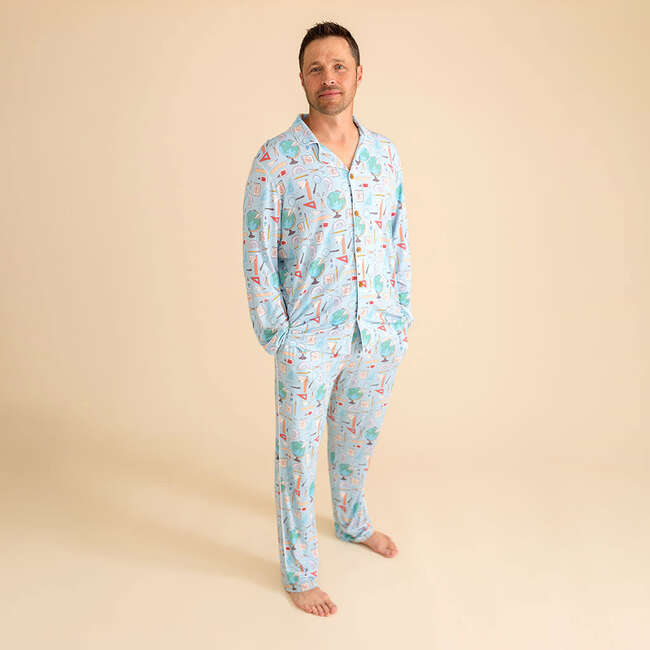 Steve Men's Luxe Pajama Pant Set Blue