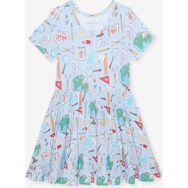 Steve Ruffled Twirl Dress Blue