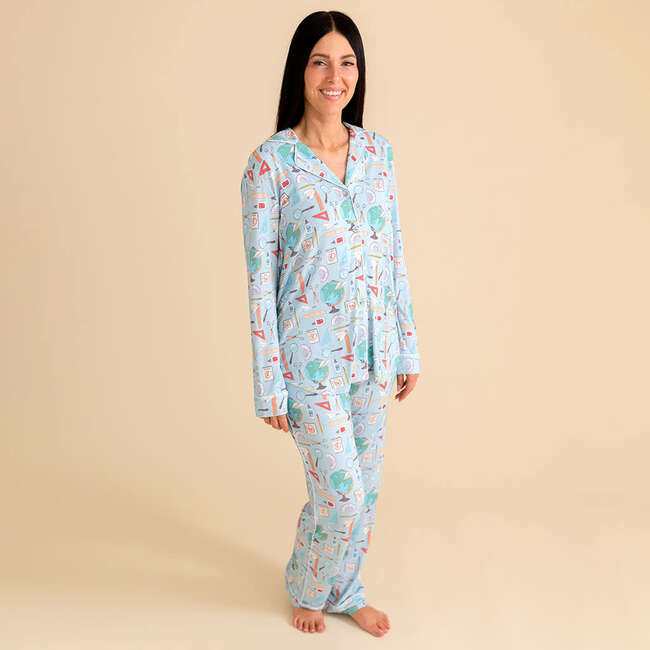 Steve Women's Luxe Pajama Pant Set Blue