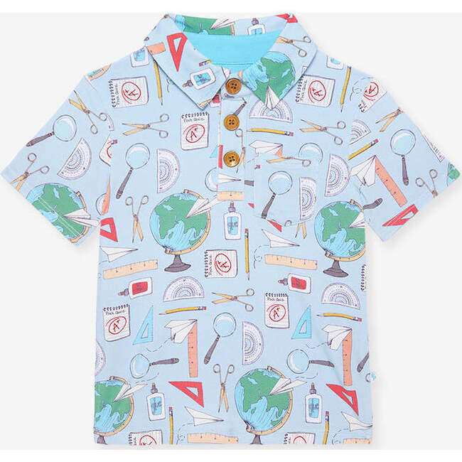 Steve Collared Henley Top Blue