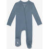 Slate Footie Zippered One Piece Blue - Footie Pajamas - 1 - thumbnail