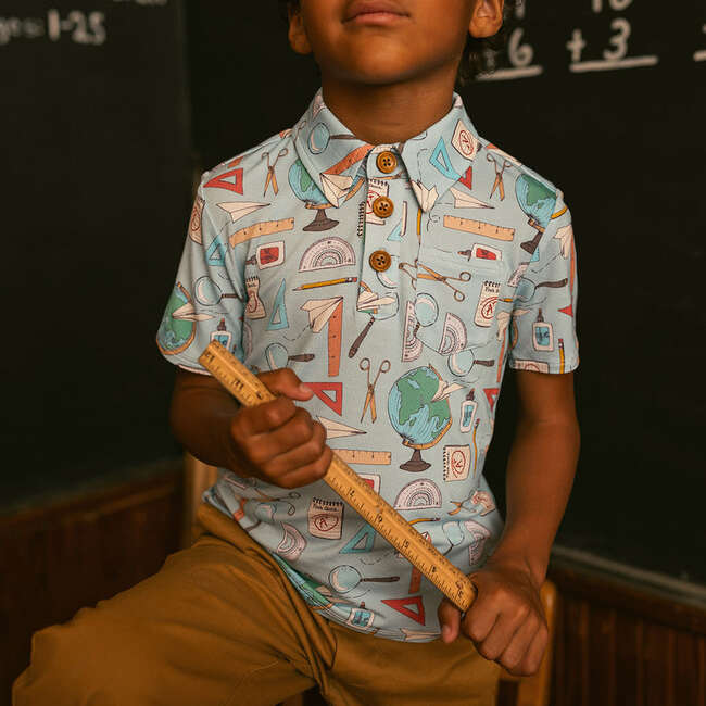 Steve Collared Henley Top Blue - T-Shirts - 3