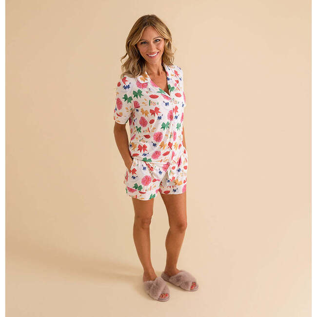 Sabrina Women's Luxe Pajama Short Set Beige