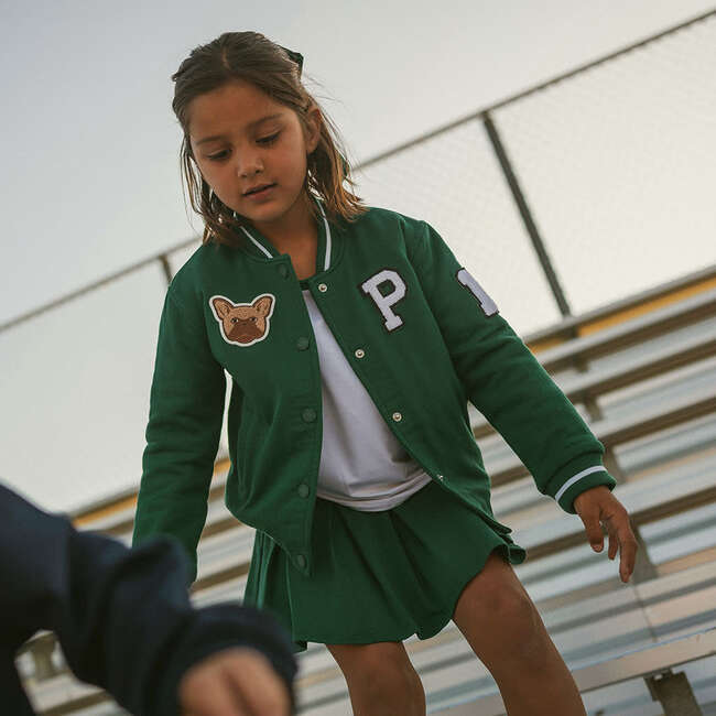 Varsity Green French Terry Pleated Skort Green - Skirts - 6