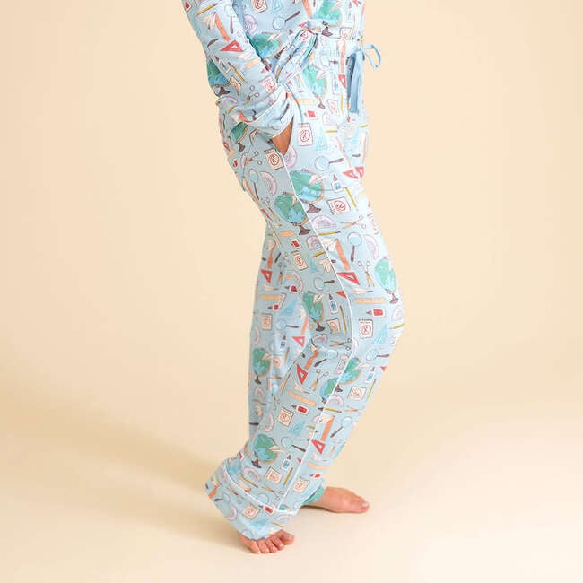 Steve Women's Luxe Pajama Pant Set Blue - Pajamas - 4
