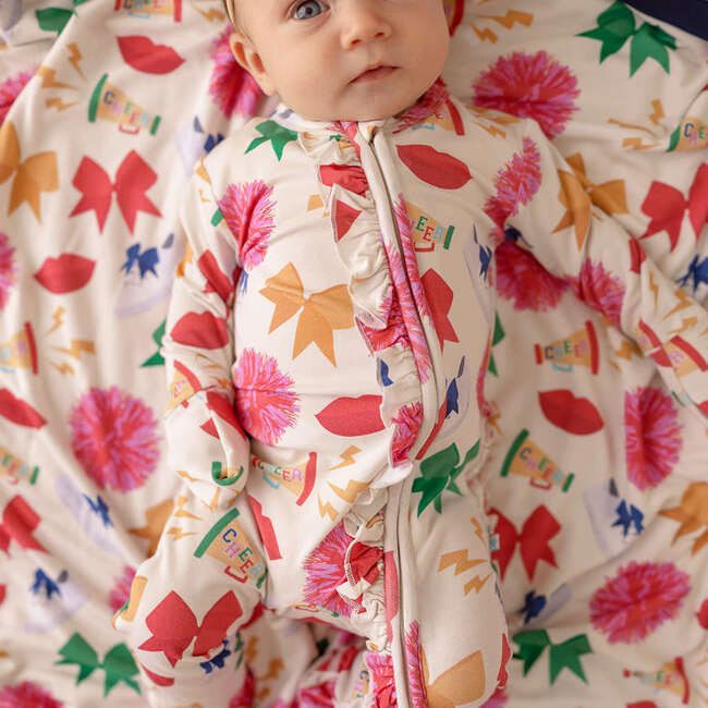 Sabrina Footie Ruffled Zippered One Piece Beige - Footie Pajamas - 3
