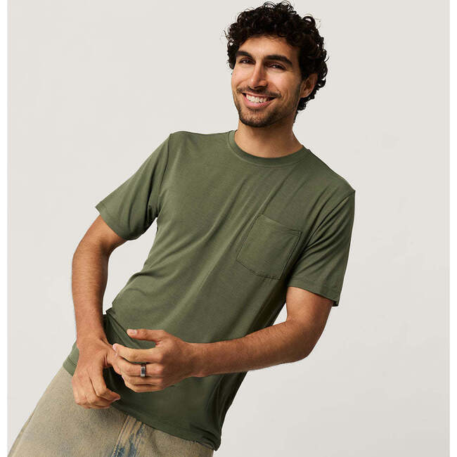 Olive Men's Pocket Tee Green