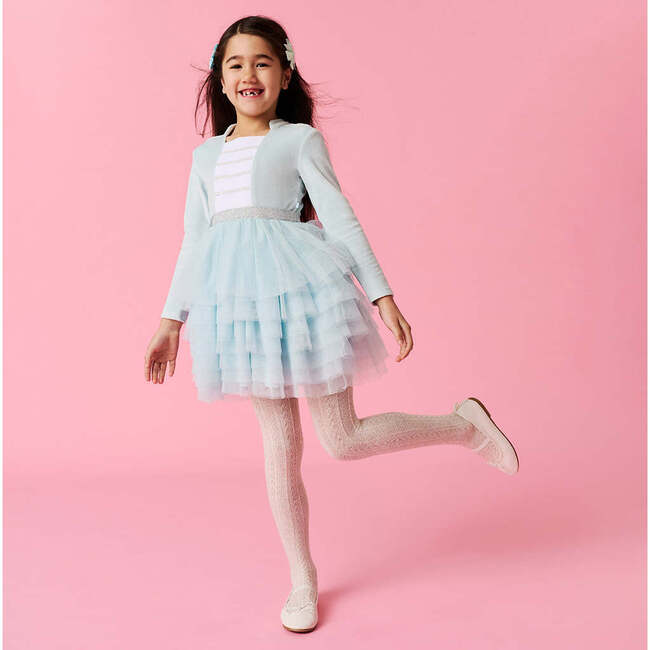 Posh Icy Blue Nutcracker Velour Tulle Dress Blue